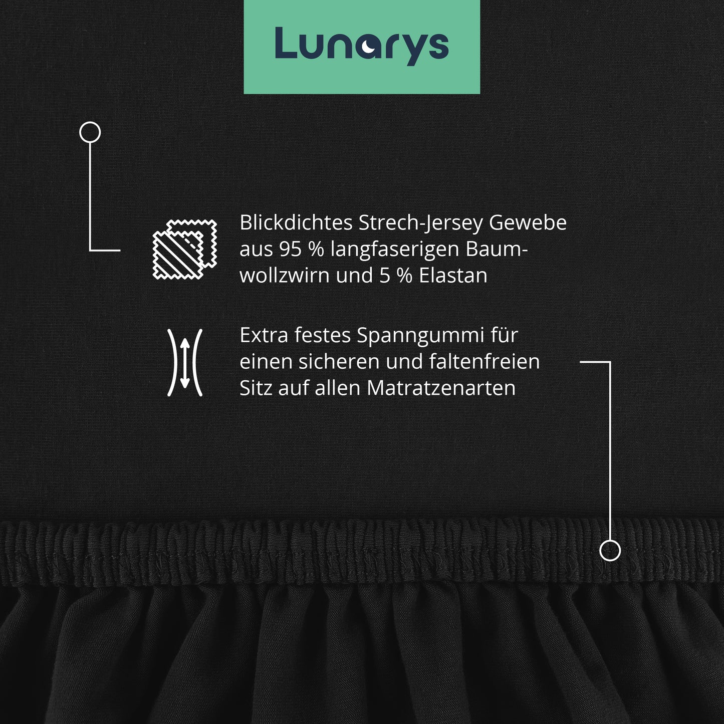 SleepRoyal Premium Spannbettlaken Schwarz