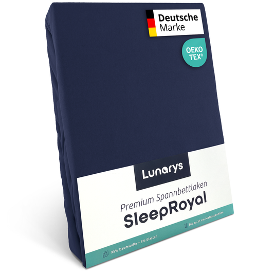 SleepRoyal Premium Spannbettlaken Dunkelblau