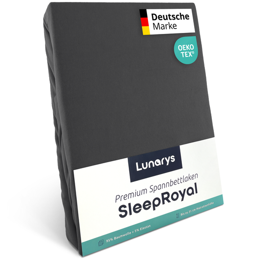 SleepRoyal Premium Spannbettlaken Anthrazit