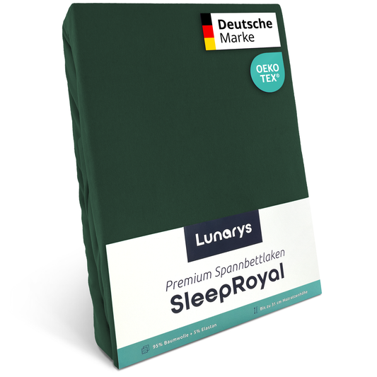 SleepRoyal Premium Spannbettlaken Dunkelgrün