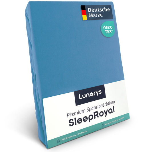 SleepRoyal Premium Spannbettlaken Hellblau